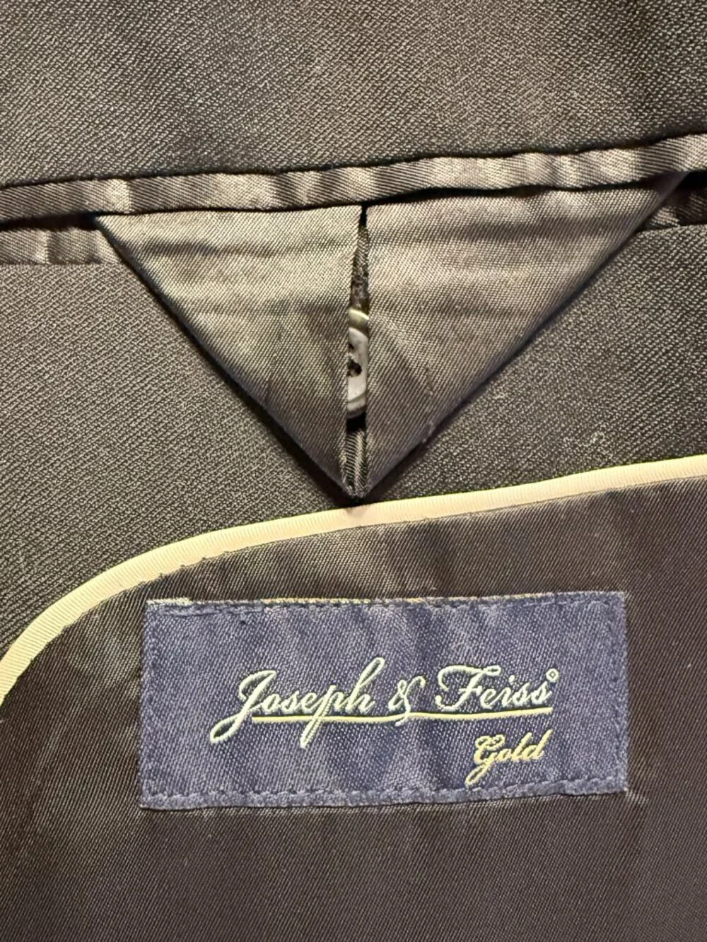 Joseph & Feiss Gold Wool Sport Coat Dinner Jacket Blazer Men's 52L Black Career